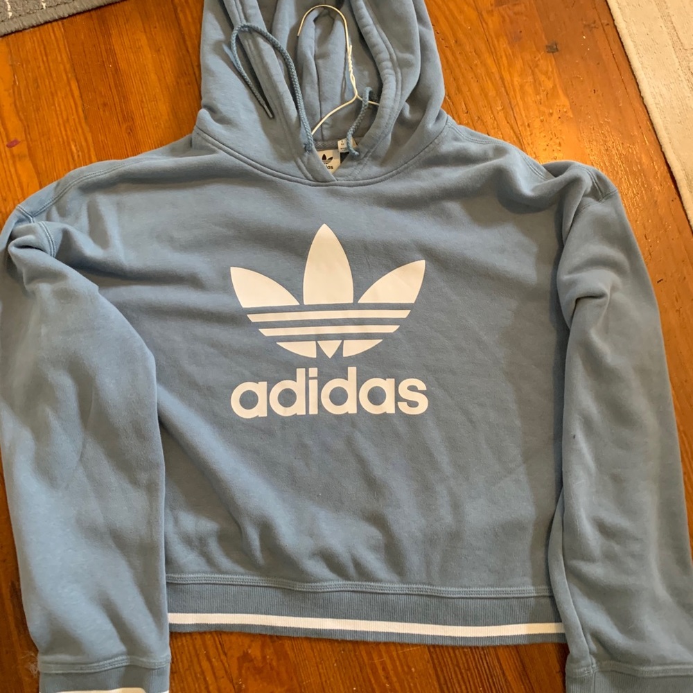 Adidas cropped logo hoodie